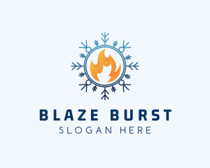 Fire Snowflake Cooling logo design