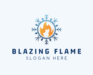 Fire Snowflake Cooling logo design