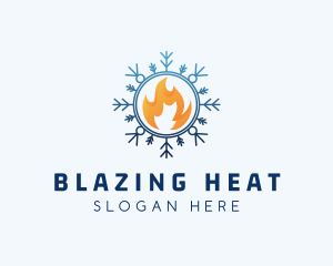 Fire Snowflake Cooling logo design