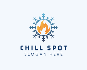 Fire Snowflake Cooling logo design