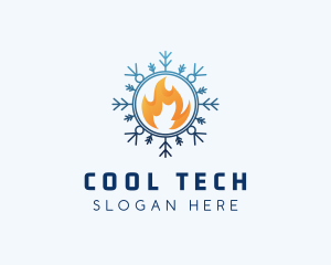 Fire Snowflake Cooling logo design