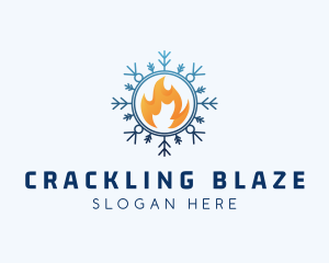 Fire Snowflake Cooling logo design