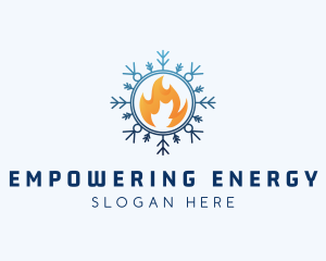 Fire Snowflake Cooling logo design