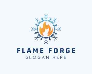 Fire Snowflake Cooling logo design