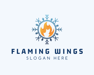 Fire Snowflake Cooling logo design