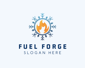 Fire Snowflake Cooling logo design