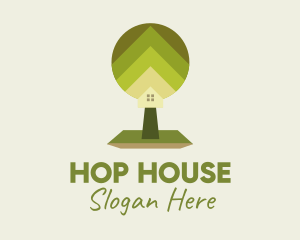 Backyard House Tree logo design