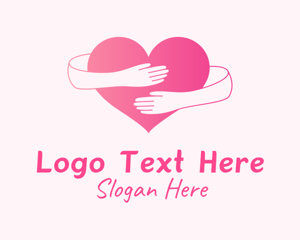 Hugging logo example 2