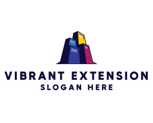 Colorful Building Contractor logo design