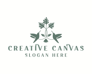 Creative Hummingbird Leaf logo design