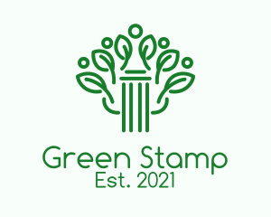 Green Pillar Plant  logo design