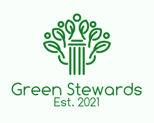 Green Pillar Plant  logo design