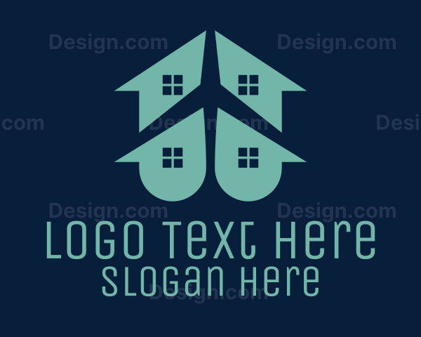 House Apartment Airplane Logo