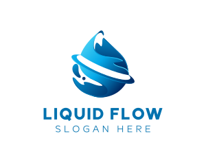 Clean Liquid Drop logo design