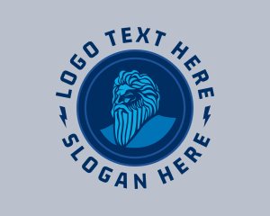 Blue Circle Beard Man logo
