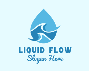 Sea Water Droplet logo design