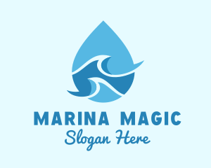 Sea Water Droplet logo design