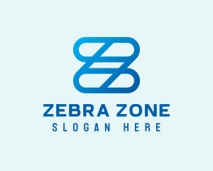 Blue Links Letter Z logo design