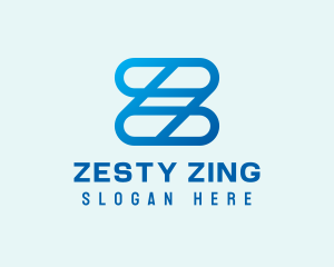 Blue Links Letter Z logo design