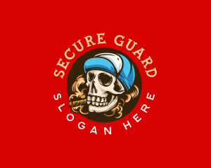 Skull Cigar Smoke Logo