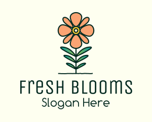 Daisy Plant Flower logo design