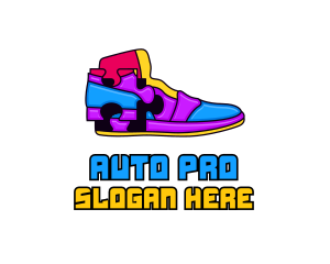 Multicolor Puzzle Shoe Logo