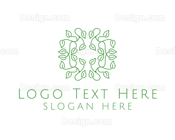 Natural Organic Leaves Logo