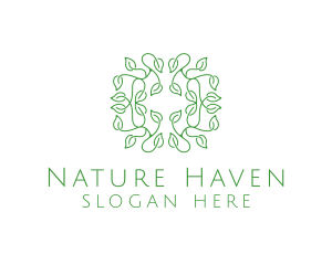 Natural Organic Leaves logo design