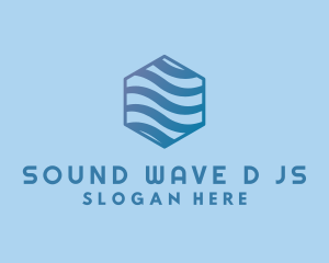 Water Wave Hexagon logo design