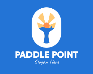 Seaside Ping Pong Paddle logo design