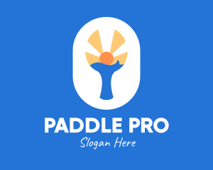 Seaside Ping Pong Paddle logo design