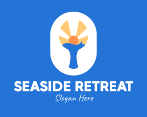 Seaside Ping Pong Paddle logo design