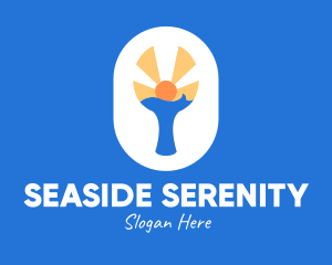 Seaside Ping Pong Paddle logo design