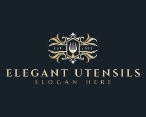 Premium Fork Utensil logo design