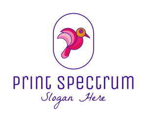 Pink Round Bird logo design