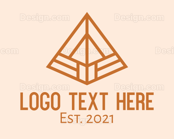 Brown Isometric Pyramid Logo