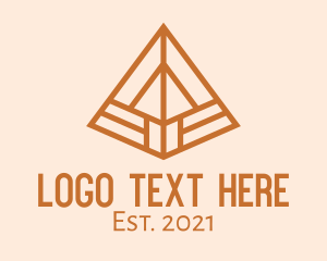 Brown Isometric Pyramid  logo