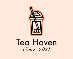 Milk Tea Frappe  logo design