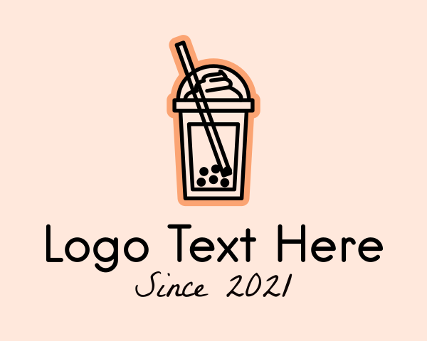 Boba-milk-tea logo example 4