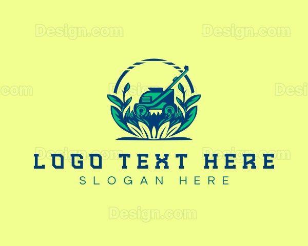 Lawn Mower Gardening Logo