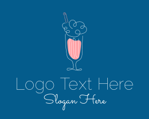 Minimalist Ice Cream Milkshake logo