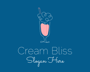 Minimalist Ice Cream Milkshake logo design