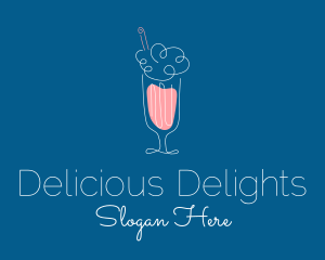 Minimalist Ice Cream Milkshake logo design