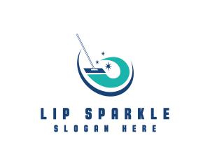 Sparkling Cleaning Mop logo design