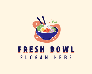 Poke Rice Bowl logo design