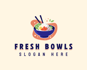 Poke Rice Bowl logo design