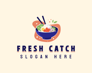 Poke Rice Bowl logo design