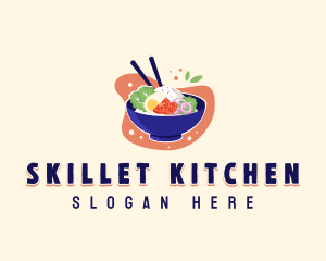 Poke Rice Bowl logo design