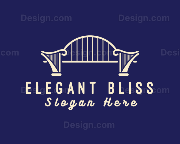 Elegant Harp Bridge Logo