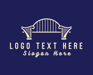 Harp - Elegant Harp Bridge logo design